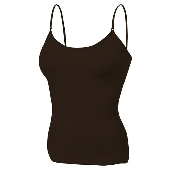Essential Basic Women Layering Basic Short Camisole Cami Adjustable Strap Tank Top - Junior Sizing