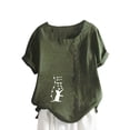 thumbnail image 1 of Pfysire Women Loose Short Sleeve Blouse Tops Buttons Casual T-Shirt #2 Army Green S, 1 of 1