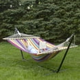 thumbnail image 2 of Northlight Striped Woven Two Person Double Hammock - 77" x 59" - Red and Green, 2 of 8