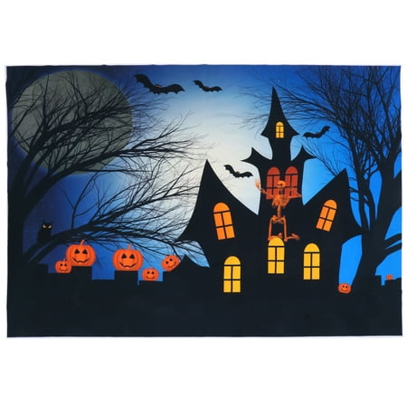 Image of Halloween Photography Background Cloth Photoshoot Studio Props Scary Tapestry Table Ceiling Decorations Castle Backdrop Party