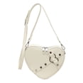 thumbnail image 1 of Bolso Hobo Pequeño Con Remaches Corazón para Mujer Bolso Cuero PU Color Sólido para Citas para Niñas (Beige), 1 of 9