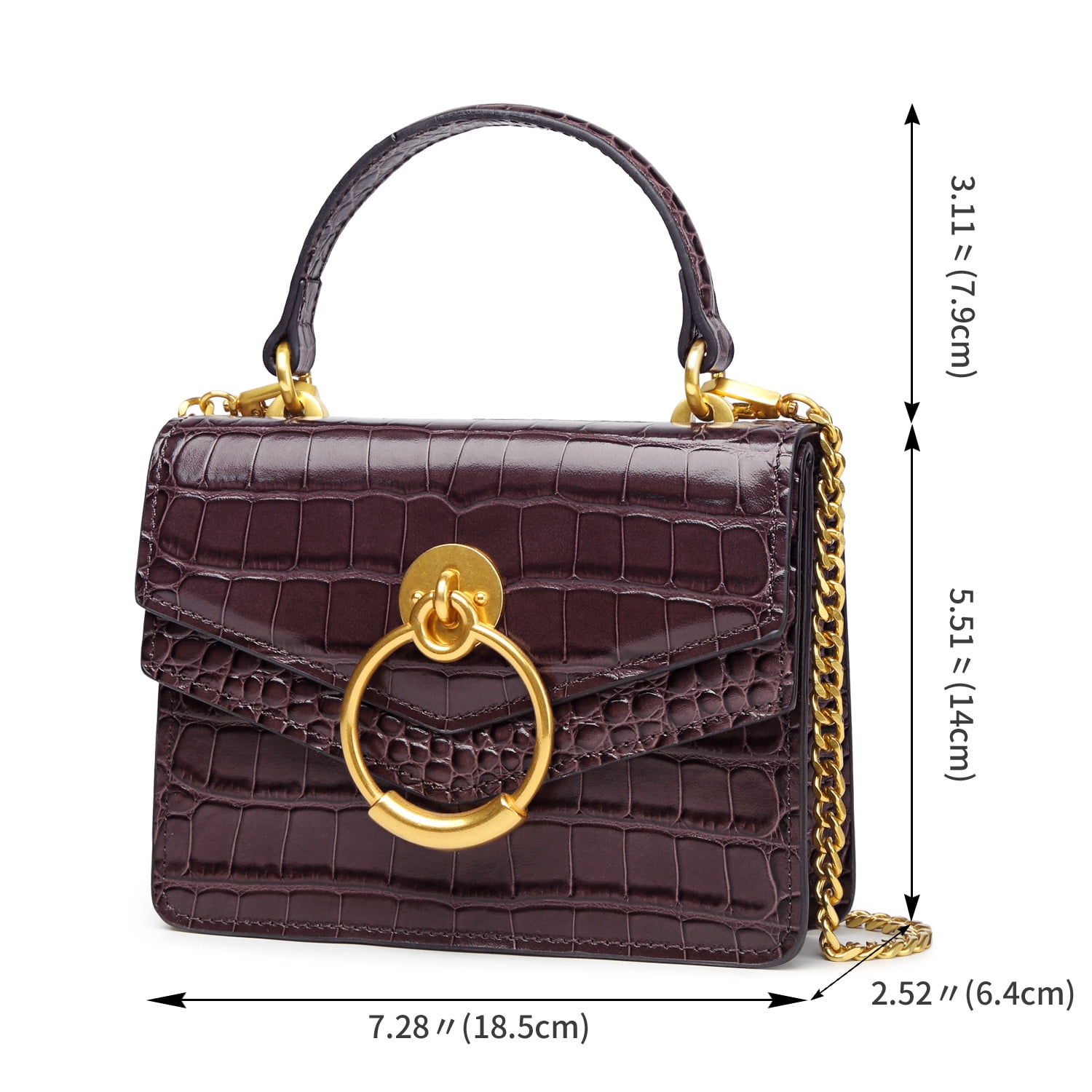 FEIMINA Mini Handbags For Women Crossbody Bags, Genuine Leather Purple Purses Totes, Cute Womens Small Long Strap Shoulder Bags Cow Hide