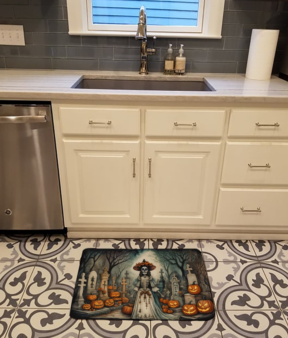 Carolines Treasures DAC2250RUG 19 x 27 in. Unisex La Catrina Skeleton Spooky Halloween Memory Foam Kitchen Mat