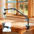 thumbnail image 2 of TSV Microphone Boom Arm, 360° Rotatable Mic Stand, Low Profile Adjustable Stick Microphone Arm Stand with Desk Mount Clamp, 3/8", 5/8" Adapters, for Podcast Streaming, 2 of 6