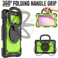 thumbnail image 3 of Case for Lenovo Tab M8 4th Gen 2024/2023 (TB-301FU, TB-300FU), 360 Rotating Stand Handle Pencil Holder Shoulder Strap Heavy Duty Shockproof Cover, Lime PC, 3 of 7