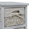 thumbnail image 6 of vidaXL Wooden Storage Rack 3/4/5 Weaving Baskets Drawer Cabinet White/Brown, 6 of 26
