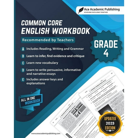 Common Core English Workbook: Grade 4, (Paperback)