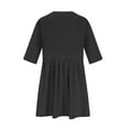 thumbnail image 3 of USSUMA Summer Dresses for Women 2025 Summer Dress 3/4 Sleeved Crew Neck Casual Solid Color Maxi Dress Vintage Skirt Breathable Skirts Bachelor Party Festival Gift Black Dress Size-M, 3 of 4