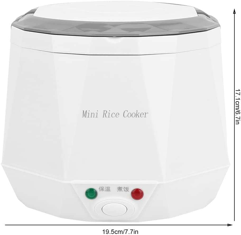 1.6L Mini Portable Electric Rice Cooker 12V Car Travel Multi-Function Steamer for Soup Porridge and Eggs