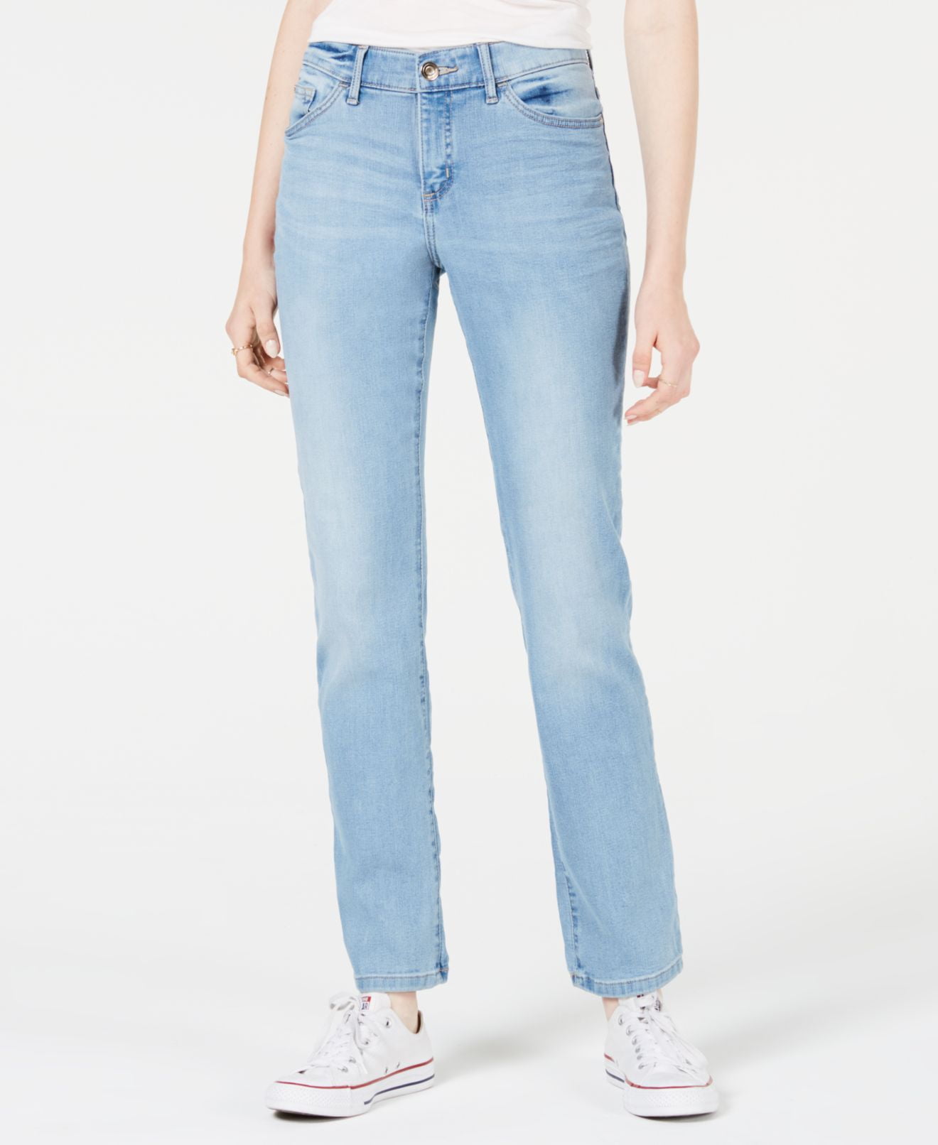 Womens Long Straight Leg Flex Motion Stretch Jeans 10