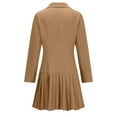 thumbnail image 6 of Dgankt Dresses for Women Spring and Summer Blazer Collar Double-Breasted Long Sleeve V Neck Pleated Mini Dress,Sizes S-2XL, 6 of 6