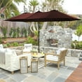 thumbnail image 2 of Greforg 15FT Triple Outdoor Patio Umbrella with Base Included & Vented Canopy, Waterproof & UV Protection, Ideal for Garden, Deck, Poolside, and Restaurant Brown, 2 of 6