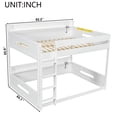thumbnail image 2 of Harper & Bright Designs Queen over Queen Bunk Bed with Storage Shelves and USB Ports, Wooden Queen Size Loft Bed with Charging Station, White, 2 of 13