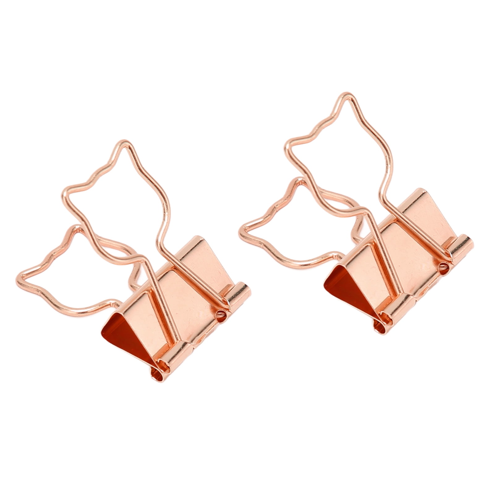 Riousery 100pcs Cat Shape Binder Clips, Rose Gold Hollow Metal Paper Clips for Documents, 7.87 inches / 20.0 cm