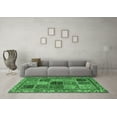 thumbnail image 3 of Ahgly Company Machine Washable Indoor Rectangle Abstract Emerald Green Modern Area Rugs, 8' x 10', 3 of 4