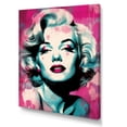 thumbnail image 2 of Designart "Magenta Pop Art Portrait Of Monroe" Woman Pop Art Wall Art Prints, 2 of 7