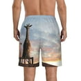 thumbnail image 3 of KLL Elephant Giraffe Men's Casual Summer Beach Shorts Hawaiian Shorts with Pockets-Large, 3 of 5