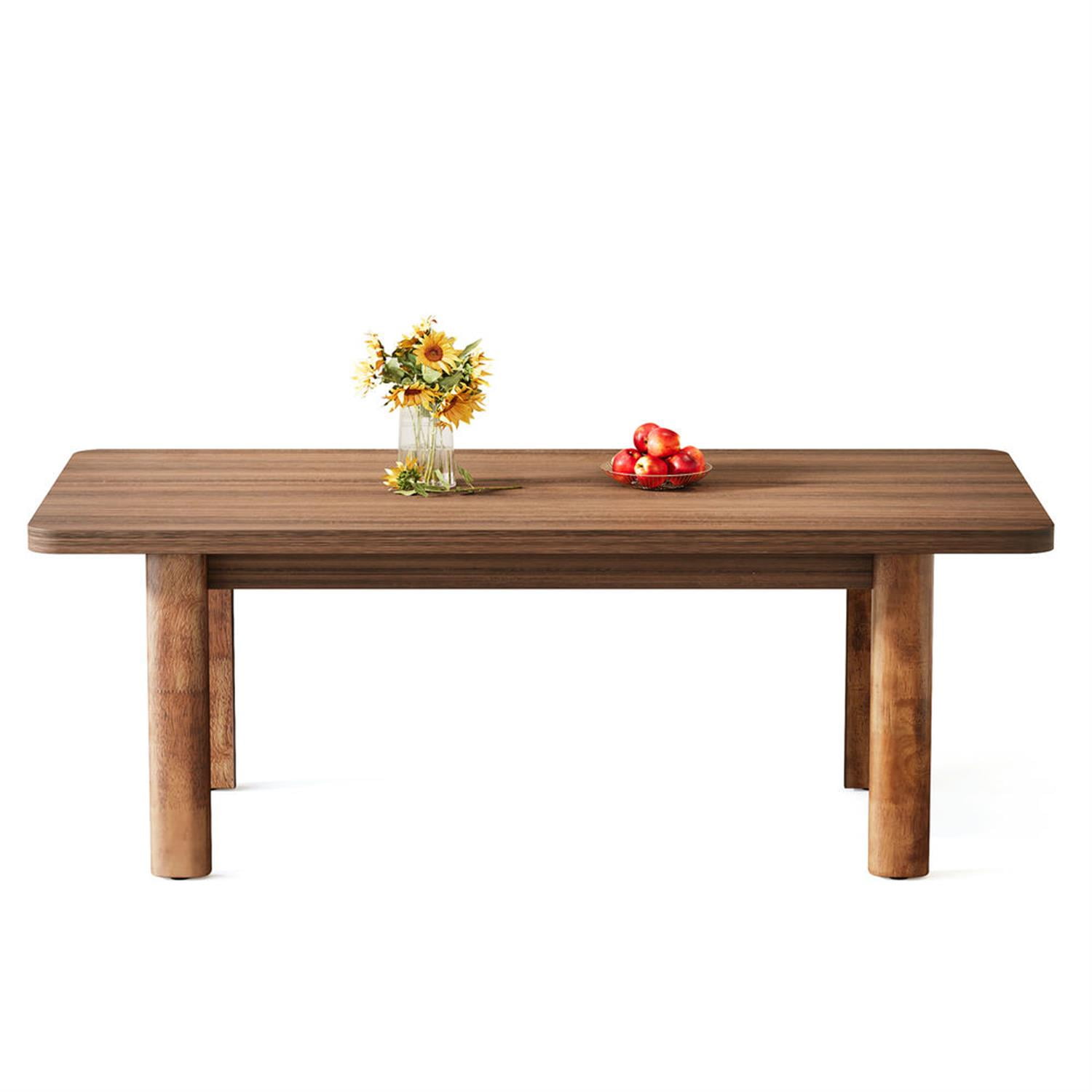 Demi Bonn 62" Wood Executive Computer Desk, Modern Rectangular Duty Study Writing Gaming Table for Home Office, Rectangle Conference Table, Brown