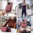 thumbnail image 3 of iPhone 12Mini Case Wallet Case Cover for Women Men Durable 2 in 1 Detachable Premium Leather with Card Holder Slots Magnetic Zipper Pouch Flip Lanyard Strap Wristlet, 3 of 6