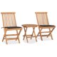 thumbnail image 1 of Juego de comedor para jardín VidaXL, plegable, 3 piezas, madera de teca con cojines, 1 of 9