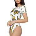 thumbnail image 2 of Daiia Funny Excavator print Women's Crew Neck Short Sleeve Bodysuit Fashion Tops Fit Casual Basic Extender Bodysuit-XX-Large, 2 of 9