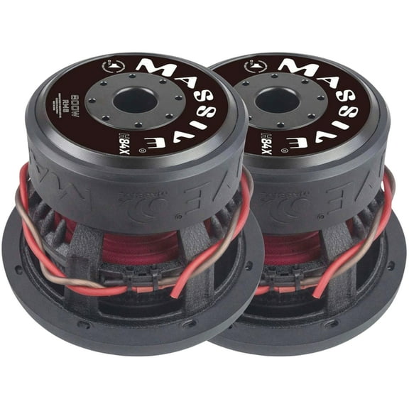 8" 800W RMS 4-Ohm 2.5" DVC Subwoofer Massive Audio HIPPO Series MA-H84X Pair New