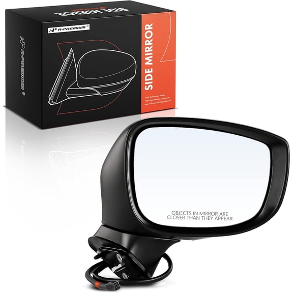 A-Premium Passenger Side Power Door Mirror - Compatible with Mazda CX-5 CX5 2017-2022 - Non-Heated Manual Folding Black Outside Rear View Mirror w/Turn Signal and Blind Spot Detection