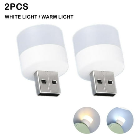 

2*USB Portable Mini Nights Light Small Round Lamp Computer New Mobile Power I7D1