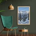 thumbnail image 2 of Winter Wall Art with Frame, Epic Cold Landscape Snowy Pine Trees in Switzerland Woodland Forest Print, Printed Fabric Poster for Bathroom Living Room, 23" x 35", White Green, by Ambesonne, 2 of 2
