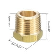 thumbnail image 2 of Adaptador reductor de conexión de tubería de latón 3/8" BSPT macho x 1/4" NPT hembra para manómetro de presión de agua y aceite, paquete de 2, 2 of 5