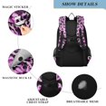 thumbnail image 4 of FORMRS Kids Backpack for School Unisex 17" Casual Bookbag Travel Daypack with Compartment Pockets, Purple Floral Leopard Pattern, 4 of 7
