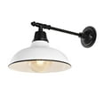 thumbnail image 3 of JONATHAN Y Wallace 12.25" 1-Light Farmhouse Industrial Indoor/Outdoor Iron LED Victorian Arm Outdoor Sconce, White, 3 of 8