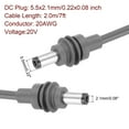 thumbnail image 2 of 7FT DC Power Fast Charging Cable 100W,5.5mmx2.1mm /20V 5A Power Cord (Grey), 2 of 6