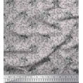thumbnail image 1 of Soimoi Grey Velvet Fabric Leaves & Artistic Elephant Animal Fabric Prints By Yard 58 Inch Wide, 1 of 1
