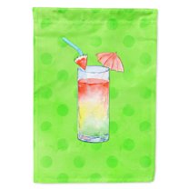 Carolines Treasures BB8210GF Umberella Cocktail Green Polkadot Flag Garden Size  Small multicolor