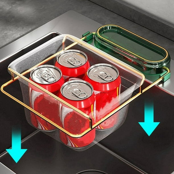 Estante de filtro para fregadero de cocina, plegable, con bolsa de malla para filtro de esquina