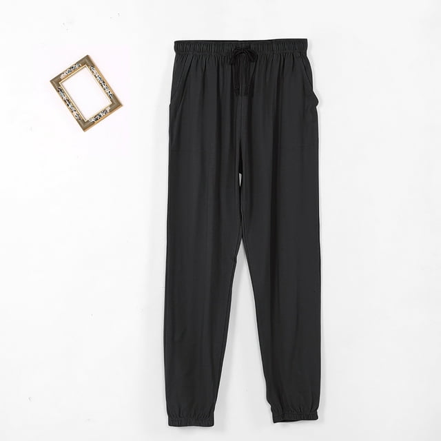 Casual Women's Loose Fitting Pants, Solid Color Four Season Home Clothes, Pocket Drawstring Design, Stretchy Comfortable Fabric, For Daily Wear, Versatile Outfit, Soft Cotton Blend, Easy Care,