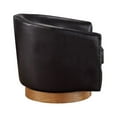 thumbnail image 3 of Comfort Pointe Irving Brown Faux Leather Wood Base Barrel Swivel Chair, 3 of 8