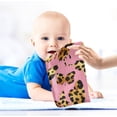 thumbnail image 5 of Butterflies Leopard Cheetah Panther Skin Textured Baby Muslin Washcloths Soft Absorbent Face Towel, Watercolor Pink Burp Cloths Cotton Bath Wipes 5 Pack Infant Wash Cloth for Newborn Boys Girls 12x12, 5 of 7