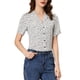 thumbnail image 1 of Blusa de puntos de corazón dulce para mujer INSPIRE CHIC, de manga corta, casual, con botones, talla XS, blanca, 1 of 6