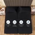 thumbnail image 3 of 5-Piece Split California King Sheet Set, 800 Thread Count, 100% Egyptian Cotton, Color Black Stripe Pattern, Fits 16-Inch Deep Mattresses, 3 of 5