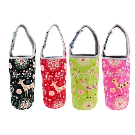 

4x Insulated Neoprene 30oz Tumbler Carrier Holder Insulated Mug Bag Protective Water Bottle Sleeve Pouch for Camping Cycling Travel Backpacking Green