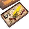 thumbnail image 1 of No. 5 color Kit de pluma de inmersión de plumas vintage, 5 puntas de pluma, botella de tinta, sello de cera incluido, 1 of 4