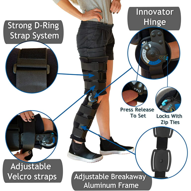 Ossur Post-Op Knee Brace, Range of Motion Control Hinged Immobilization,  Adjustable Recovery Support for Orthopedic Rehab, Meniscus Tear,ACL, MCL,  PCL Injury- Woman/Men Left, Right Leg 