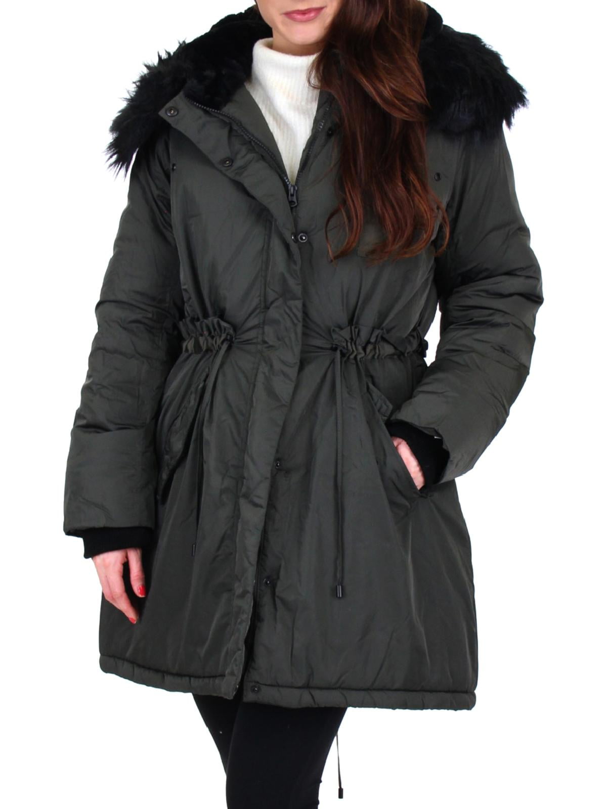 ozark trail waterproof wind resistant faux fur trim coat