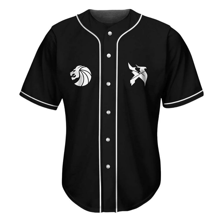 Seven Lions Black Baseball popular Jersey