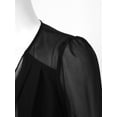 thumbnail image 6 of YONGHS Women Shrugs Sheer Cardigan Summer Short Sleeve Open Front Cropped Bolero Black XL, 6 of 7