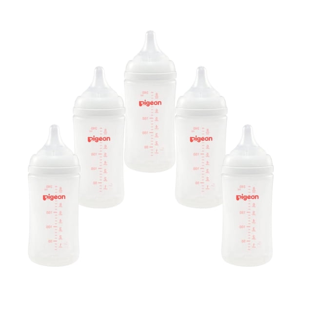 Pack 5 Biberones Pigeon Softouch 240ml/8oz Anticólicos 3m+