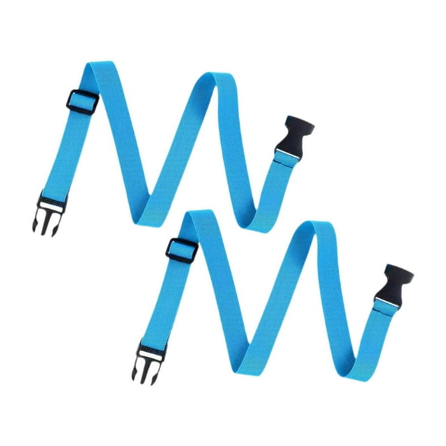 simhoa 2 Pieces Extendable Towel Bands Towel Holder Clips AntiSlip Windproof Lightweight Elastic Straps for Ship Lounge Themed Party Light Blue