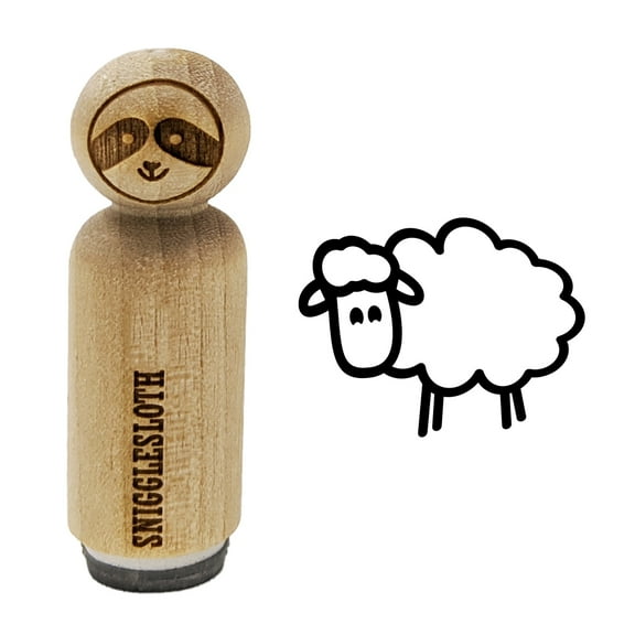 Sheep Doodle Rubber Stamp for Scrapbooking Crafting Stamping - Mini 1/2 Inch
